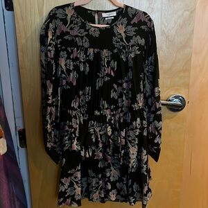 Isabel Marant Étoile Black Floral Long Sleeve Dress